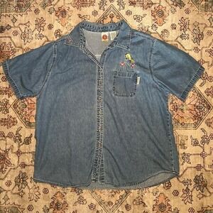 Vintage 2000 Looney Tunes Chambray Shirt (22W/24W)